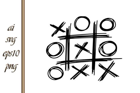 Doodle Tic Tac Toe Game with Cross