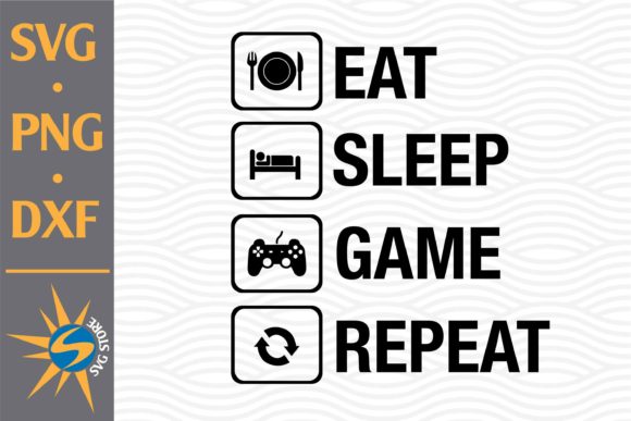 Eat Sleep Game Graphics for Crafts & Content Publishing Projects