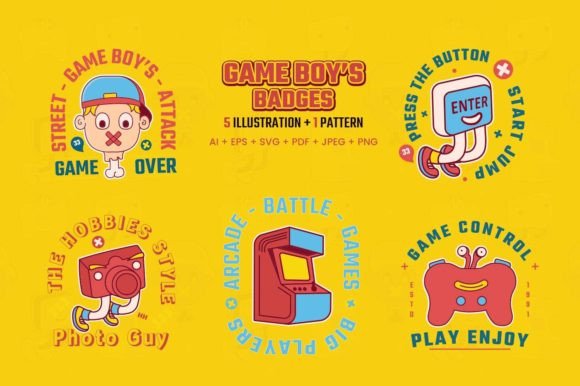 Game Boy Illustration Bundling Pack for Crafts & Graphics Design Projects