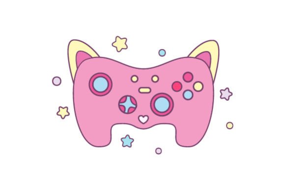 Game Controller, Kawaii - For Girls: A Crafty, Playful Design Asset for Video Game-Inspired Content