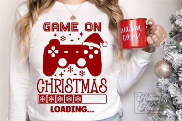 Game on Christmas Loading SVG - Gamer: A Fun, Festive Graphic for Creative Content