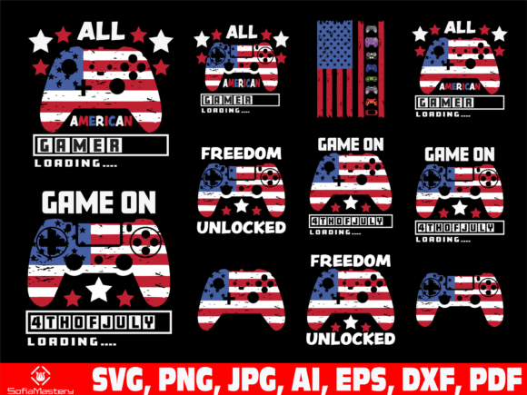 Gamer Video Game Graphics for 4th of July Crafts
