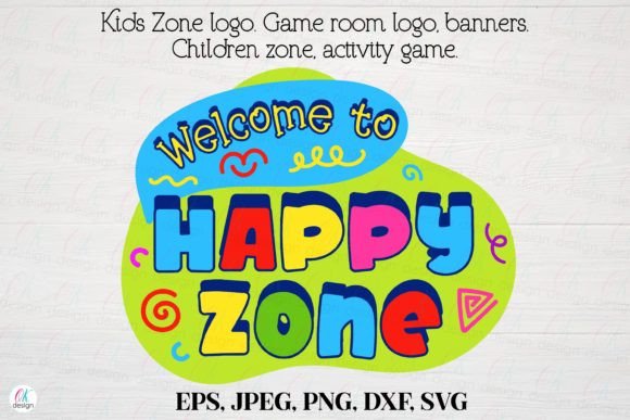 Kids Zone Logo 28: Game Room Graphics for Crafts & Content