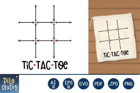 Playful Branding with Tic Tac Toe Bag Valentine s Day Game Svg