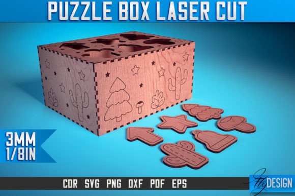 Playful Craft Graphics: Puzzle Box Laser Cut SVG Baby Game SVG for Content Publishers