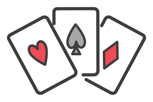 Playing Card Hand Icon – Deck Game Symbol for Crafts & Graphics