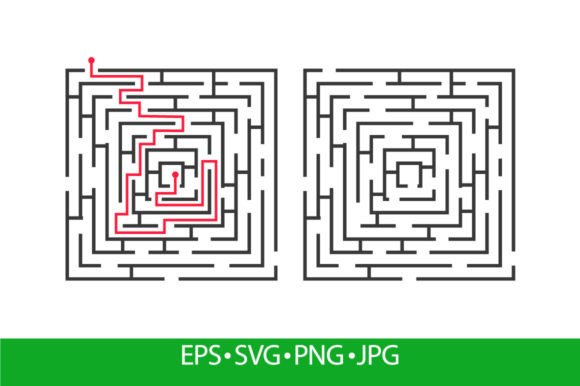 Square Labyrinth Game with Solution – Smart Graphics for Visual Branding