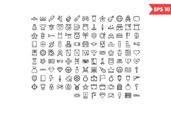 Video Game Line Icon Pack: Clean Graphics for Modern Branding