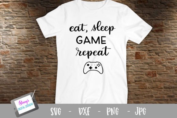 Video Game SVG – Eat Sleep Game Repeat 1 for Crafts & Graphics